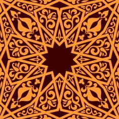 Arabic seamless pattern with geometric elements