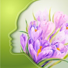 Beautiful young woman with flowers in hair N12