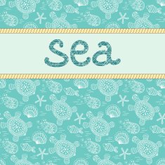 Sea banner with marine life N2