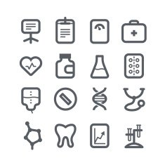 Different vertical healthcare icons set N2