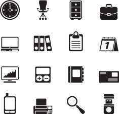 Silhouette Business and office icons N31