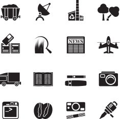 Silhouette Business and industry icons N5