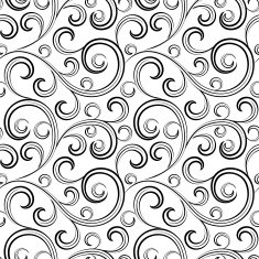 seamless abstract black floral background isolated N2