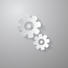 Abstract Paper Vector Cogs - Gears
