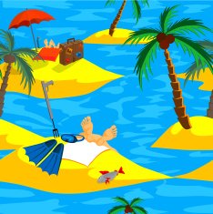 Rest on the sea Summer journey Seamless