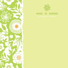 Green and golden garden silhouettes square torn seamless pattern background N2