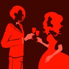 Man and woman drinking fizz N2