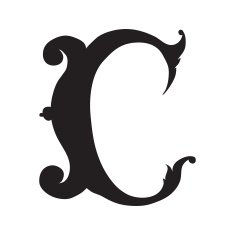 The vintage style letter C