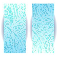 Set of abstract banners with winter pattern N2