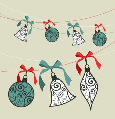 Merry Christmas decoration ribbon baubles