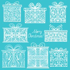 Set gifts and text Merry Christmas N2