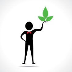 Man holding a leaf icon