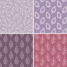 Set of leaves seamless patterns