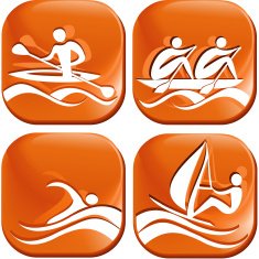 Four orange sport icons N6