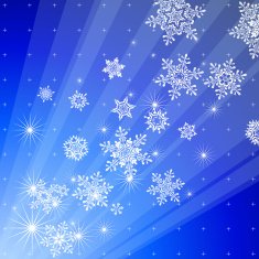 snowflakes rays of light & blue background N2