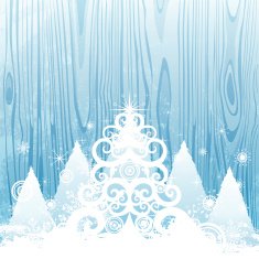 Christmas tree on the old wood