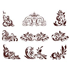Set of floral element