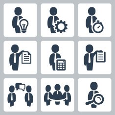 Businessman related vector icons set