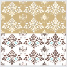 peacock floral damask pattern N2