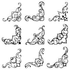 Corner Set Scrollwork Swirl
