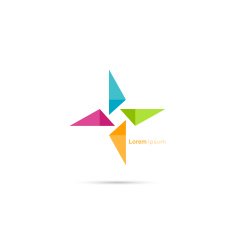 Triangle social beauty vector logo icon N2