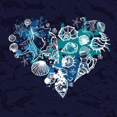 Heart of the shells Hand drawn illustration N4