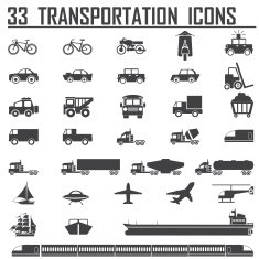 33 transportation icons sets