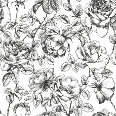 Rose pattern white N2