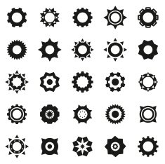 Vector gears icons set N2