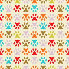 Animal seamless vector pattern of paw footprint Endless texture N4