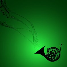 Horn with Musical Symbols