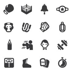 Boxing Silhouette Icons