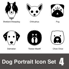 Dog face charactor icon design series N13