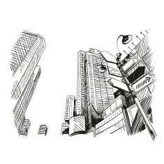 City hand drawn vector illustration N19