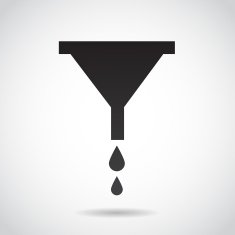 Funnel icon isolated on white background