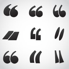 Quote icon set isolated on white background N2