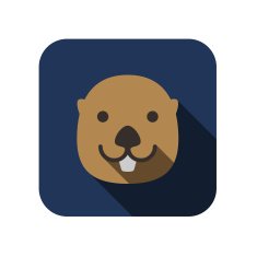 Otter animal face flat design