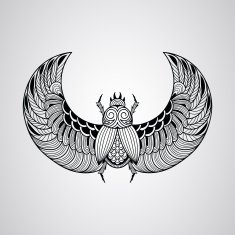 Vector scarab beetle tattoo style N2