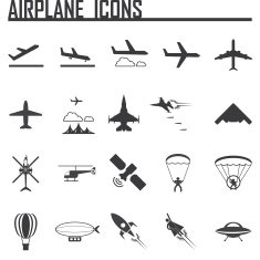 airplane icons set N4