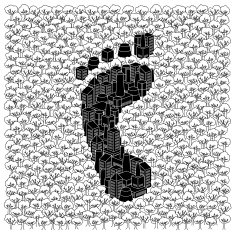 Save the forests concept Footprint