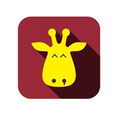 giraffe face flat icon design Animal icons series N2