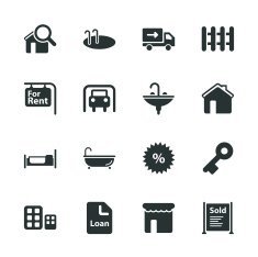 Real Estate Silhouette Icons N2