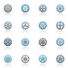 Blue Gears Icon Set