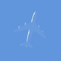 Highlights simplified airplane silhouette