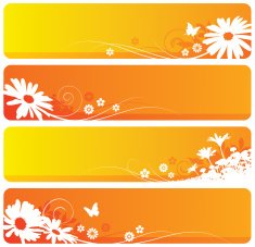 Summer flower banners