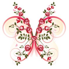 Red and Pink Roses in the Shape of Butterfly N2