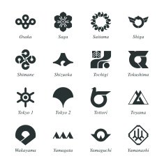 Japanese Prefectures Silhouette Icons N3