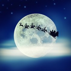 Santa flying over Moon N2