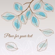 Linden leaf blue style with place for your text
