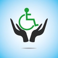 hand hold disabled sign vector icon
